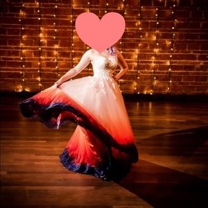 Ombré, unique wedding dress